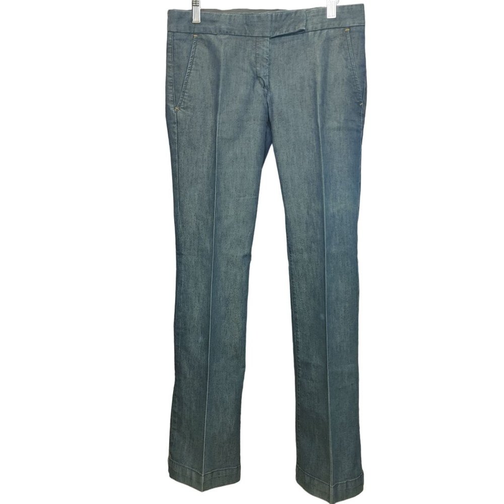 Express Design Studio - Women's Blue Denim Straight Leg Stretch Jeggings 4